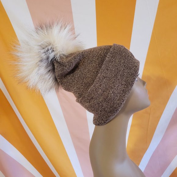 Carhartt Real Fox Fur Beanie (Chocolate Marl) main image 9